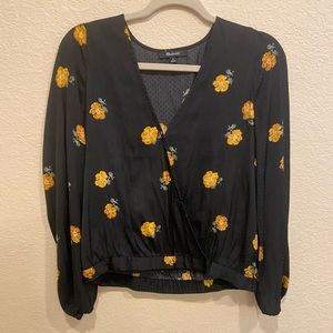 Black Patterned Blouse, M
